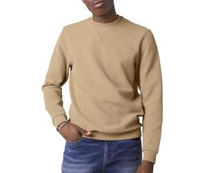 Enorsia Mens Ribbed Crew Neck Sweatshirt - Soft Cotton Blend Pullover Mens Sweatshirts No Hood with Notch Neck Zig-Zag Stitch - Relaxed Fit Jersey Jumper for Casual Everyday Wear