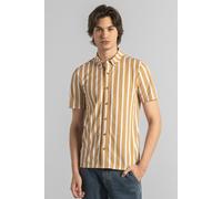 ENORSIA Men's Short Sleeve Stripe Jersey Shirt - S - Yellow - 100% Cotton
