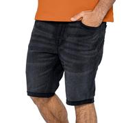 Enorsia Men's Skinny Stretch Denim Shorts with Stretch Fabric (32, Black)