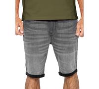 Enorsia Men's Skinny Stretch Denim Shorts with Stretch Fabric (36, Grey)