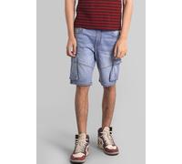 Enorsia Men's Sky Blue Denim Cargo Shorts in Bright Blue | Size: 32 Enorsia Bright Blue 32