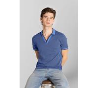 Enorsia Men's Sky Blue Splice Neck Short Sleeve Polo Shirt | Size: Small Enorsia Blue S