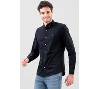 Enorsia Men's Slim Fit Long Sleeve Solid Oxford Shirt in Black | Size: Large Enorsia Black L