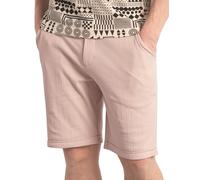 Enorsia Mens Smart Jersey Chino Shorts Comfortable Button & Zip Closure with Stylish Roll-Up Hem, Durable Gross Gain Tape Detailing, Perfect for Casual & Smart Occasions (Cream,L)