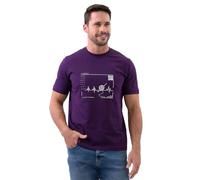 Enorsia Mens Soft Cotton Short Sleeve T-Shirt - Crew Neck Lightweight Comfort Fit Casual Tee with HD Graphic Print (S, Purple)