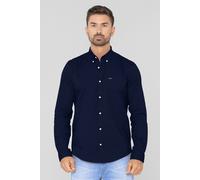 ENORSIA Men's Solid Long Sleeve Regular Fit Shirt - S - Navy - 97% BCI Cotton, 3% Spandex