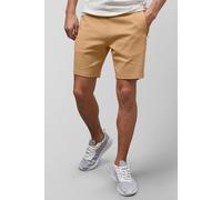 Enorsia Men's Straight Fit Zip Pocket Jersey Shorts in Khaki | Size: Medium Enorsia Khaki M