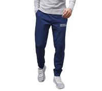 Enorsia Men's Straight Leg Joggers with Elasticated Drawcord Waist & Front Letter Print - Casual Athletic Lounge Pants for Men (XL, Navy)