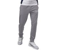 Enorsia Men's Straight Leg Joggers with Elasticated Drawcord Waist & Front Letter Print - Casual Athletic Lounge Pants for Men (M, Grey)