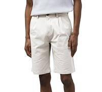 Enorsia Mens Straight Leg Short Chino Shorts with Cotton Twill Fabric, Five Pockets, Zip Fly and Belt Loops (White, 32)