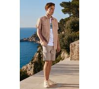 Enorsia Men's Stretch Ripstop Short Sleeve Utility Shirt in Brown | Size: Small Enorsia Brown S