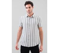 Enorsia Men's Striped Short Sleeve Shirt in Ecru | Size: Medium Enorsia Ecru M