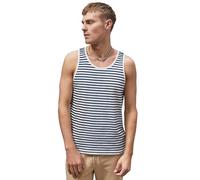 Enorsia Mens Striped Tank Top Casual Sleeveless Summer Vest with Lightweight Breathable Fabric Round Neck for Beach Workout and Daily Wear (M, Navy)