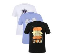 Enorsia Mens T Shirt Multipack 3pcs Short Sleeve Classic Regular Fit Mens Fashion T Shirt (M, White/Blue/Black)