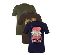Enorsia Mens T Shirt Multipack 3pcs Short Sleeve Classic Regular Fit Mens Fashion T Shirt (XXL, Olive/Chocolate/Navy)