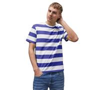 Enorsia Mens T-Shirt with Crew Neck Design, Short Sleeves, Striped Pattern Look and Relaxed Fit (Blue, S)