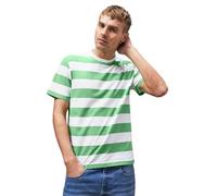 Enorsia Mens T-Shirt with Crew Neck Design, Short Sleeves, Striped Pattern Look and Relaxed Fit (Green,L)