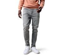 Enorsia Mens Tapered Slim Fit Jeans with Five Pockets, Zip Fly, Branded Button Fastening, Grey Wash with A Rich Look and Comfort Stretch Cotton-Rich Fabric (Grey,40)