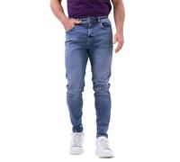 Enorsia Mens Tapperd Fit Jeans with Five-Pocket Styling, Branded Button and Zip Fly Fastening, Washed Design and Cotton-Rich Denim Fabric