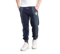 Enorsia Mens Terry Colourblock Jogger with Pockets, Adjustable Drawstring, Ribbed Waistband, Relaxed Fit for Comfort (Multicoloured Dark Slate, S)