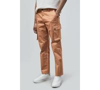 Enorsia Men's Utility Cargo Long Trousers in Brown | Size: 36 Enorsia Brown 36