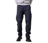 Enorsia Mens Utility Cargo Trousers - Stylish & Comfortable Cotton Pants with Snaps, Zip Detailing, Flap Pocket, Grosgrain Tape - Perfect for Weekends (Navy,34)