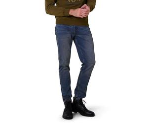 Enorsia Mens Vintage Slim Fit Tapered Jeans with Five Pockets, Belt Loops, Zip Fly, Blue Wash with A Rich Look and Comfort Stretch Cotton-Rich Fabric (Mid Blue,32)