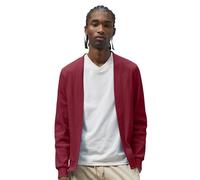 Enorsia Mens Waffle Knit Cardigan Open Front Lightweight Cardigan for Men with Ribbed Cuffs Soft Stretch Fabric Regular Fit Mens Cardigans Layering Knitwear Casual Outing Wear - Red, UK Large