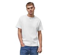Enorsia Mens Waffle Short Sleeve T-Shirt - Relaxed Fit Crew Neck with Decorative Stitch & Soft Cotton Blend Fabric - Casual Comfort Tee for Everyday Wear (L, White)