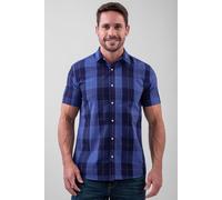 Enorsia Men's Yellow Blue Check Short Sleeve Casual Shirt | Size: Medium Enorsia Blue M