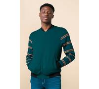 ENORSIA Mens Zip Through Bomber Jacket - XL - Teal - 100% Cotton