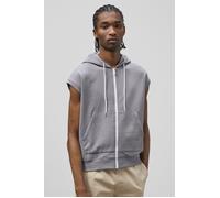 Enorsia Men's Zip Through Short Sleeves Hoodies in Grey | Size: Small Enorsia Grey S
