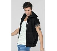 ENORSIA Men's Zip Up Hoodie - S - Black - 60% Cotton 40% Polyester Fleece