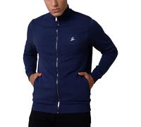 Enorsia Mens Zip-Up Mock Neck Sweatshirt with Soft Brushed Cotton Fleece, Relaxed Fit Jumper - Full Zip Front wth Side Pockets (UK, Alpha, XL, Regular, Regular, Navy)