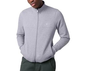 Enorsia Mens Zip-Up Mock Neck Sweatshirt with Soft Brushed Cotton Fleece, Relaxed Fit Jumper - Full Zip Front wth Side Pockets (UK, Alpha, XL, Regular, Regular, Grey)
