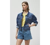 ENORSIA Mid Blue Puff Sleeve Denim Mid Wash Jacket - 10 - 79% Cotton, 18.8% Polyester, 2.2% Elastane - Mid Blue