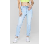 ENORSIA Mid Waist Ankle Length Jeans - 10 - 80.3% Cotton, 18.7% Poly, 1% Spandex - Light Blue