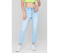 ENORSIA Mid Waist Ankle Length Jeans - 18 - 80.3% Cotton, 18.7% Poly, 1% Spandex - Light Blue