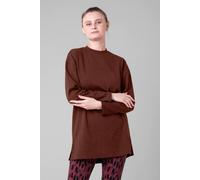 Enorsia Oversize Texture Rib Tops In Brown Brown