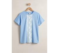 Enorsia Patch Print Short Sleeve Raglan T-Shirts In Blue Blue