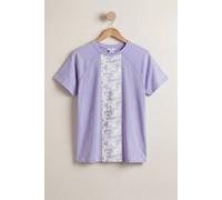 Enorsia Patch Print Short Sleeve Raglan T-Shirts In Purple Purple