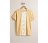 Enorsia Patch Print Short Sleeve Raglan T-Shirts In Yellow Yellow