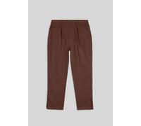 Enorsia Pleated Cropped Trouser In Brown Brown