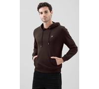 ENORSIA Premium Pull Over Hoodie With Signature Logo - S - Brown - 100% Cotton Terry