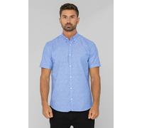 ENORSIA Printed Short Sleeve Shirt with Polka Dots and Comfortable Fit - XXL - Blue - 98% BCI Cotton 2% Spandex