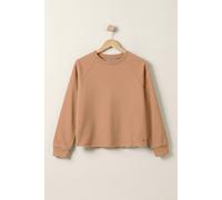 Enorsia Raw Edge Sweatshirt In Brown Brown