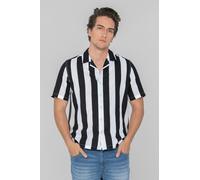 ENORSIA Revere Collar Short Sleeves Shirt - S - Black - 52% Eco Viscose, 48% Cotton