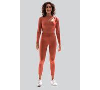Enorsia Ribbed Crop Top & High Waist Leggings Set In Orange Orange