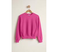 Enorsia Ribbed Hem Cropped Sweatshirt In Pink Pink