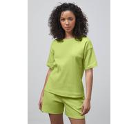 Enorsia Ribbed Short Sleeve Top & Shorts Pyjama Set In Green Green